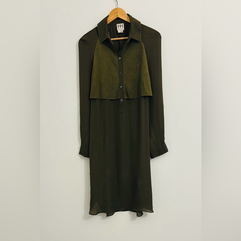 Olive Green Button-Up Dress